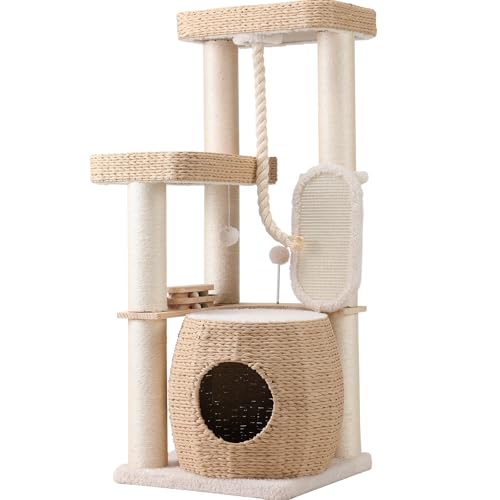 EMUST 50IN Heavy-Duty Modern Cat Tree Tower for Indoor Large