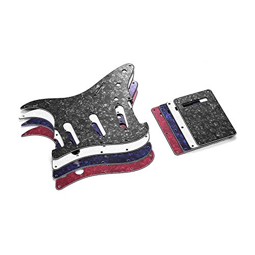 RuleaxAsi SSS Elétrica G3 Ply SSS Guitarra Elétrica Pickguard Set com Placa Traseira Parafusos Pick