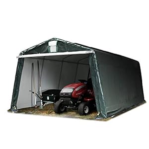 Garagentent carport 3,3 x 6,2 m beschutting opslagtent met ca. 260 g/m² zeil staal groen