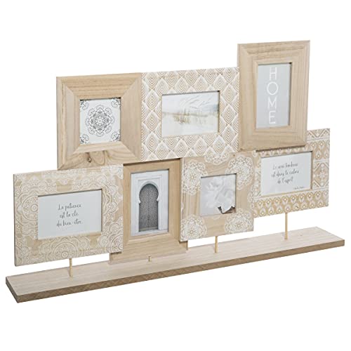 Atmosphera - Pêle-mêle Multivues à Poser en Bois et Verre 7 Photos 77.5 x 47 cm