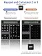Bluetooth Nummernblock Taschenrechner Wiederaufladbar - 2-in-1 Kabelloser & Kabelgebundener Ziffernblock 34 Tasten mit Display-Rechner,Typ-C-Kabel und Dual Bluetooth für MacBook Laptops PC Smartphones