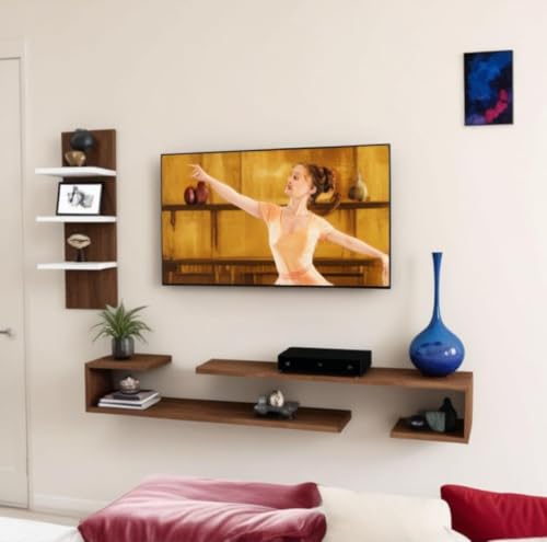 Stylish Wall Mounted TV Unit for Living Room | Dual J Inverted Ex...