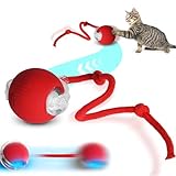 QUICDEER Dog Balls, Interactive Ball for Dogs, Durable, Non-Toxic Chew Toy for Engaging Play & Training, Made of Premium ABS & Silicone, Perfect for Indoor/Outdoor Use, 2.56-Inch Diameter, Red