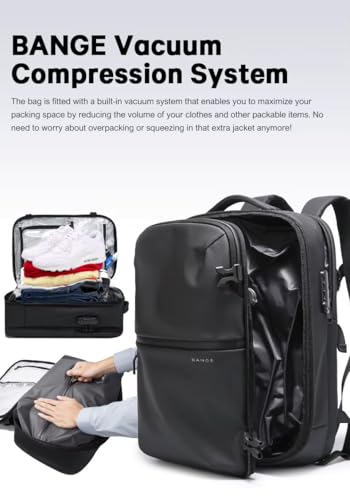 Image of Wooum Vacuum Compression Travel Backpack for Men, Waterproof Anti-Theft Backpack with Lock, Air-Sealed Compression System, Shoe Compartment, Laptop & Business Travel Backpack