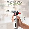 Jo Chef Kitchen Torch with Butane Included – Refillable Lighter with Safety Lock & Adjustable Flame, Blow Culinary Torch for Cooking, BBQ, Creme Brulee, DIY and Soldering - 1 Can (3.38oz) Included #5