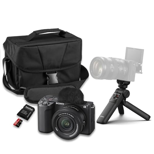 Image of Sony ZV-E10 II Mirrorless Camera (Black) with Sony E PZ 16-50mm f /3.5-5.6 OSS II Lens + Sony GP-VPT3 Wireless Shooting Grip + SanDisk Extreme Pro 64GB and More (14pc Bundle)