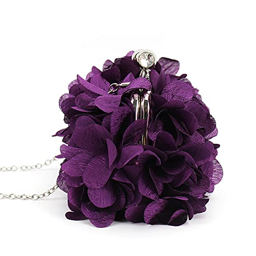 Image of Buddy Women Rose Shaped Clutch Soft Satin Wristlet Handbag Wedding Party Purse