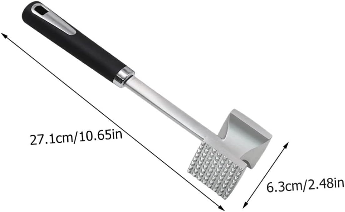 PRETYZOOM 1pc Stainless Steel Meat Tenderizer Hammer Double-sided Beef Mallet Meat Tenderizing Tool for Hanging Storage