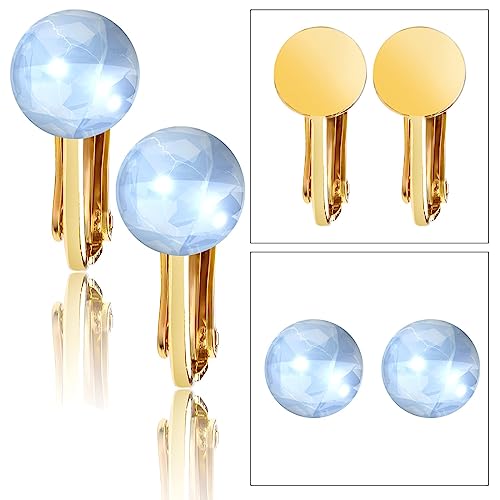 Hmjpng 20Pcs Clip-On Earring Converters Brass Round Flat Back Tray Earring Clips Components With Silicon Earring Pads For Diy Earrings Design Jewelry Making Findings, Gold And Silver #TOP5
