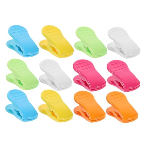 Housoutil 12個 プラスチック洗濯物干しピンチ風飛ばされ防止クリップ多用途バッグ封口ビーチタオルクリッププールチェア用軽量携帯用