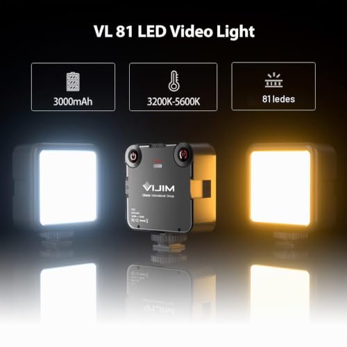 Panel de luz suave LED regulable VIJIM VL81 bicolor CRI95+ con batería recargable integrada 3