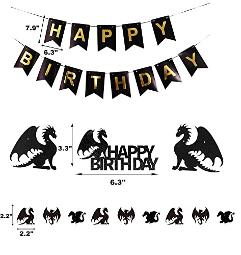 Puged Dragon Birthday Party Decorations Dungeons And Dragons Theme Fantasy Party Supplies Including Dragon Cake Decoration And Toppers, Dragon Balloon Garland And Birthday Banner thumb #1