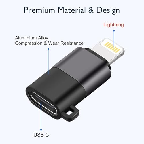 Image of [Apple MFi Certified Light ing 8-Pin Male to Type-C Female Charging Cable Converter USB-C Mic Camera Card Reader Connector for iPhone 14 13 12 11 XS X XR 8 Pro Mini Promax Pad
