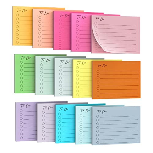 EOOUT 15 Pack Lined Sticky Notes, 3"x4", 750 Sheets, To-Do
