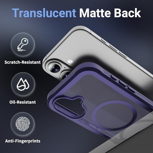 Ratcase Magnetic for iPhone 16 Case,[Screen Protector] [Compatible with MagSafe][Military Grade Drop Protection][Heavy Duty Protection][Shockproof] 2-Layer Durable Bumper Phone Case 6.1"-Purple by Ratcase - Image 8