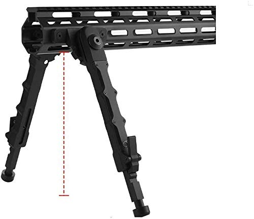 N / C Bipied Tactique en Aluminium QD Airsoft, bipied en Aluminium Noir V9 trépied bipied bipied Airsoft bipied pour la Chasse à la portée Camara Airsoft