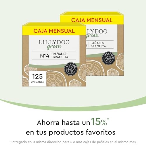 Miniatura 7 de Pañales Lillydoo Green Con Un Impacto Ambiental Reducido, Talla 4 9-15 Kg , 125 Pañales-Braguita