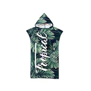 Proumhang Omkleedhulp handdoek poncho badjas heren dames surf poncho microvezel badponcho en poncho handdoek 75 cm x 110 cm