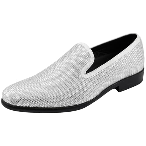 Image of Amali Men's Embellished Velvet Tuxedo Loafers, Smoking Slippers