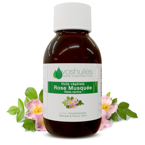 VOSHUILES - Huile Végétale Cosmétique Rose Musquée - Soin Naturel pour Peau - Anti -âge - Hydratation - Usage Quotidien - Huile Végétale de Qualité -...