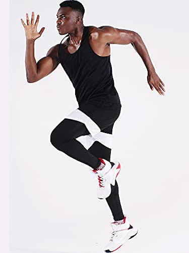 Image of NELEUS Men's 3 Pack Dry Fit Y-Back Muscle Tank Workout Gym Shirt