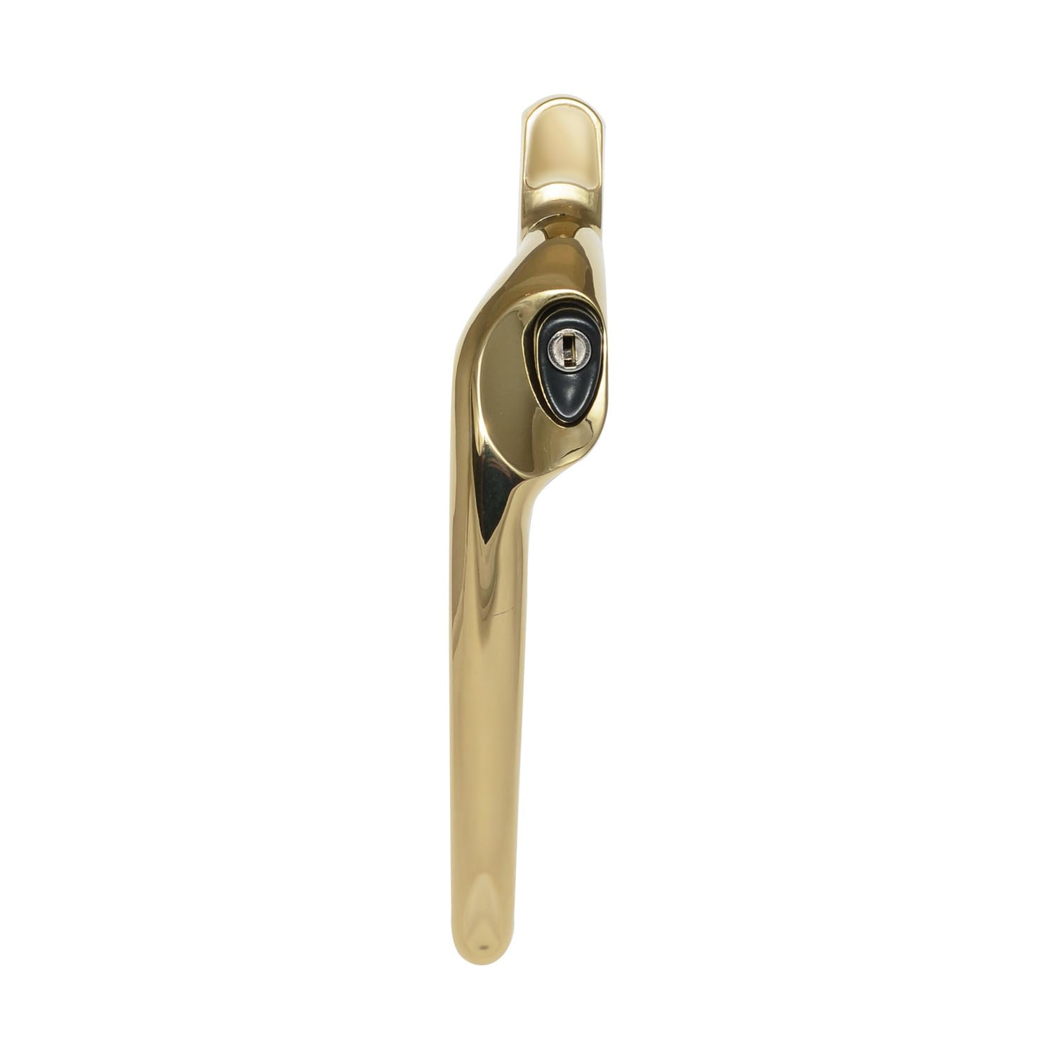 Era Polished Gold Maxim Offset Locking Window Handle Left Hand With Black Button