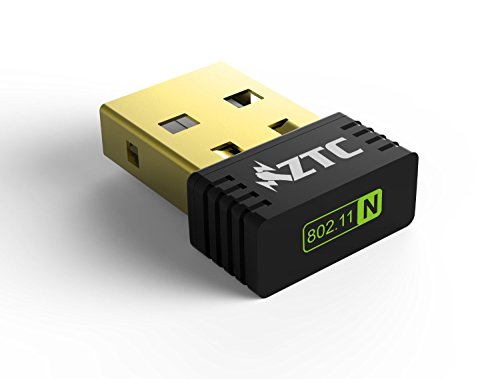 ZTC Nano Wireless USB WiFi Adapter IEEE 802.11N b/g/n, WEP, WPA, WPA2. WPS Button with Strong Signal for PC and MAC Model ZTC-WUE001-BK