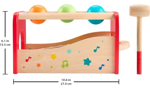 Fisher-Price Wood Toddler Toy Pound & Tap Bench Xylophone, 6-Piece Wooden Musical Activity for Preschool Kids Ages 18+ Months - image 6