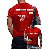 Freedom Sweatshirt Charlie Kirk Men's Commemorative 1993 2025 Printed T-Shirt Tops Freedom USA Round Neck Short Sleeve Shirt Tees Red