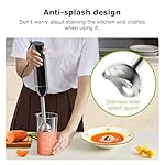 Bonsenkitchen Hand Blender, Immersion Blender with 2 Mixing Speed, Electric Handheld Blender Portable Stick Mixer with Stainless Steel Blades for Soup, Smoothie, Puree, Baby Food - Image 5