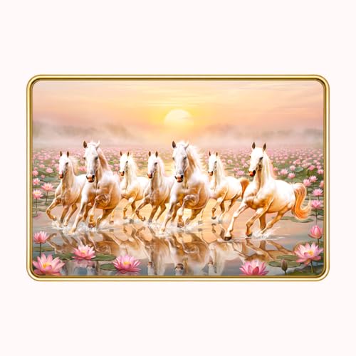 Image of 7 Running Horses Vastu Photo Frame, 16x24 Inch
