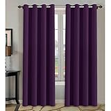 H.VERSAILTEX Blackout Room Darkening Curtains Window Panel Drapes - (Plum Purple Color) 2 Panels, 52...