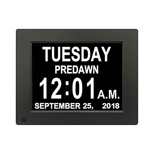 Digital Photo Frames Black/White 8-inch Electronic Clock Machine Desk Calendar Digital Electronic Album Resolution 1024×768 (White) (Black)