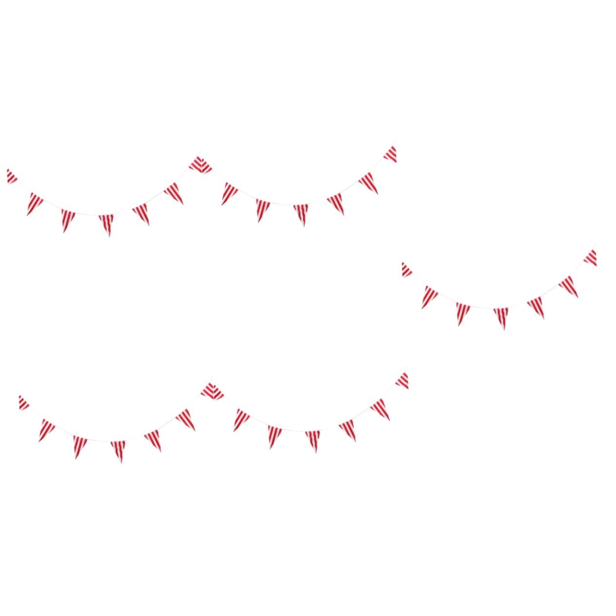 Drapeau de fête de carnaval BESTonZON | 5 ensembles de guirlandes de fanions rayés rouge et blanc