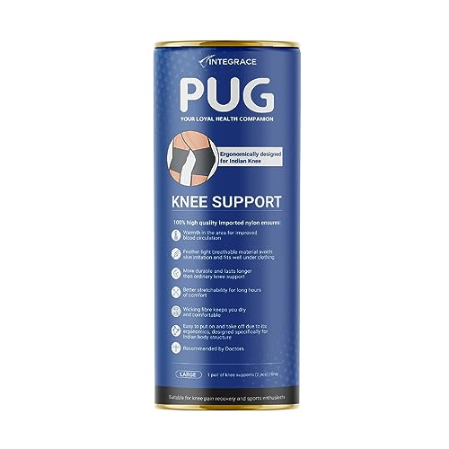 Image of PUG Knee Support 1 Pair, Size L |Unleash Your Performance | Ergonomically Designed for Indian Knee|Ideal for Sports enthusiasts, Knee Pain and Injury Prevention