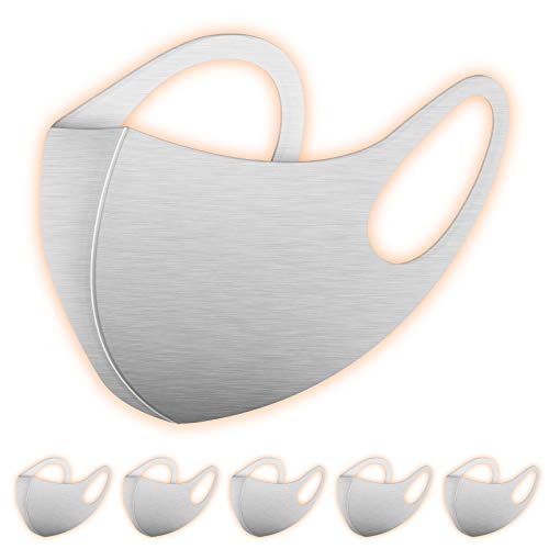 マスク 冬用 保温 抗菌防臭加工 吸湿発熱 洗える UVカット 厚いタイプ 暖かい 個包装 男女兼用 普通サイズ 6枚入 (ライトグレー)