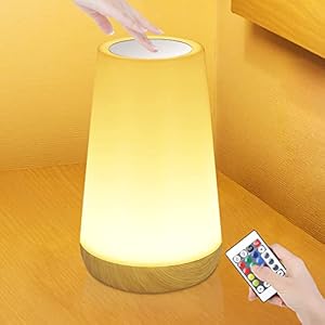 Veilleuse LED – Lampe de Chevet Multicolore avec 13 Couleurs, Veilleuse Enfant USB Rechargeable, Tactile et Télécommande Luminosité Ajustable RGB Dimmable Lampe Nuit pour Chambre, Bébé, Salon