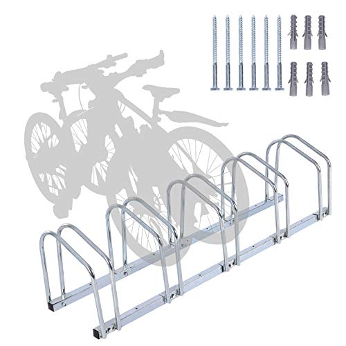 Preisvergleich Produktbild Fahrradständer, Fahrradständer Aufstellständer Radständer und Mehrfachständer Bügelparker Stellplatz für Mountainbikes E-Bikes, und Rennräder (5 Stellplätze)
