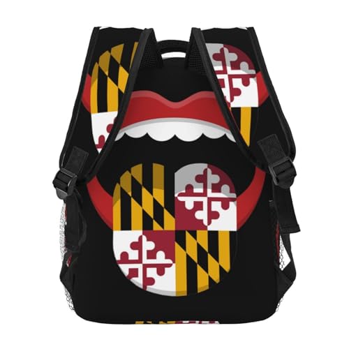 Maryland abstract mouth Lightweight Backpack Travel Casual Bags for Women or Men 15.7 Inches4