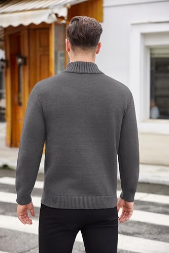 Pull col roulé homme COOFANDY tricot basique uni - 4
