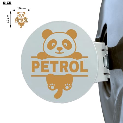 Image of Panda Petrol Sticker for Car - Waterproof Vinyl Fuel Tank Decal, Cute Cartoon Animal Petrol Cap Decoration, Durable & Easy to Apply (Brown)