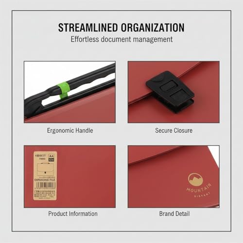 Porte-documents extensible rouge A4 contre le désordre administratif - 2