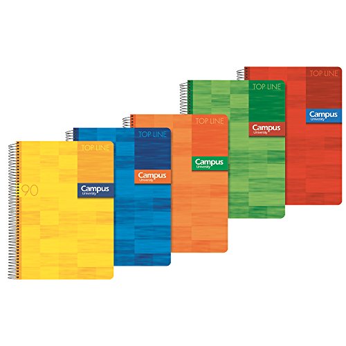 Campus - Bloc A4 Espiral Tapa Polipropileno Milimetrado Pack 5 unidades