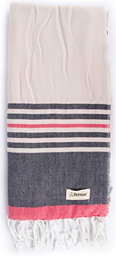 Bersuse 100% Algodón - Nova Toalla Turca - Beige Negro