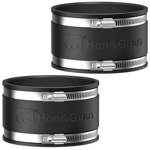 Hon&Guan Manguito de goma flexible de 100 mm, acoplamiento de goma con dos abrazaderas de acero inoxidable, manguito reductor de ruido, sin olor, conector de tubo para ventilador de tubo, filtro de