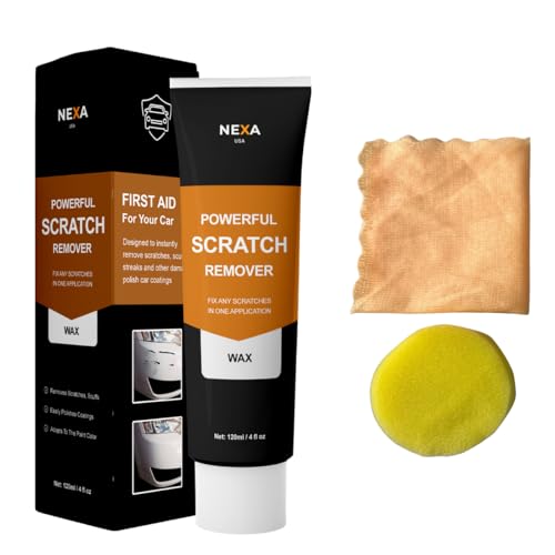 Car Scratch Remover Wax 120ml – Paint Restorer for Light Scratches, Swirls & Scuffs – Micro-Abrasive Polish for Automotive Paint Care & Shine, (Pack of 1)
