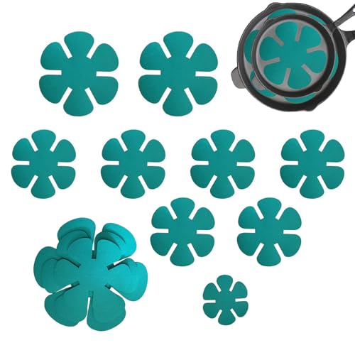 Separadores De Bandeja De Apilamiento: Esteras De Amortiguación De Sartén De Freír | 12 Piezas 3 Tamaños Sartenes Separadores De Almacenamiento Protectores De Fieltro Lavable, Colocador De Utensilios