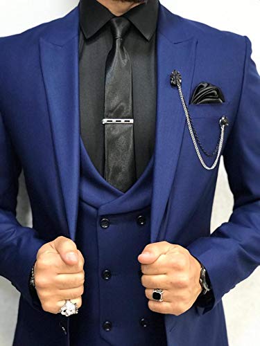 Men's 3 PC Regular Fit Wedding Suits One Button Groom Tuxedos Prom Suits Dinner Suits3