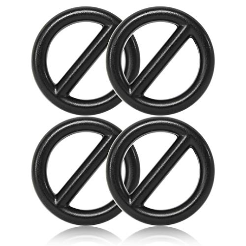 Ganzoo O-Ring mit Steg Metallring für Hunde-Leine und Halsband, schwarz, 20 mm Innendurchmesser (28 mm außen), 4 Stück, legierter Stahl rostfrei für Paracord 550 DIY
