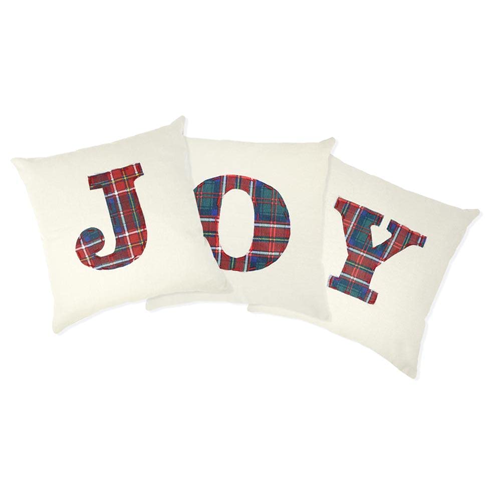 Declea Home Decor Joy - Juego de 3 Cojines navideños para sofá, Cama, decoración navideña